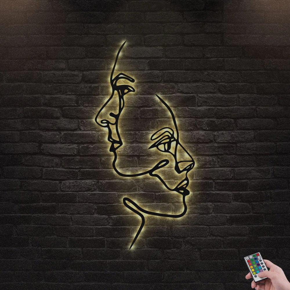 Woman Love Lovely Life - Led Light Metal - Owls Matrix LTD