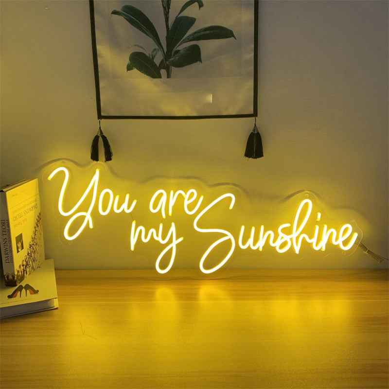 You Are My Sunshine Neon LED Sign – Warm Yellow Script Light for Home, Bedroom & Gift Decor