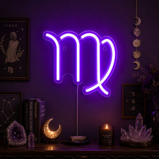 Zodiac Neon Sign Aries Leo - Virgo LED Wall Decor Art