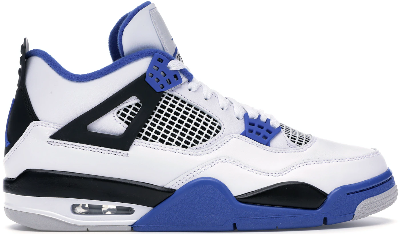 Air Jordan 4 Retro 'Motorsports' In White And Blue 308497-117