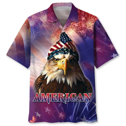 Hawaiian Shirt / Adults / S American Eagle Patriotic Day Hawaiian Shirt