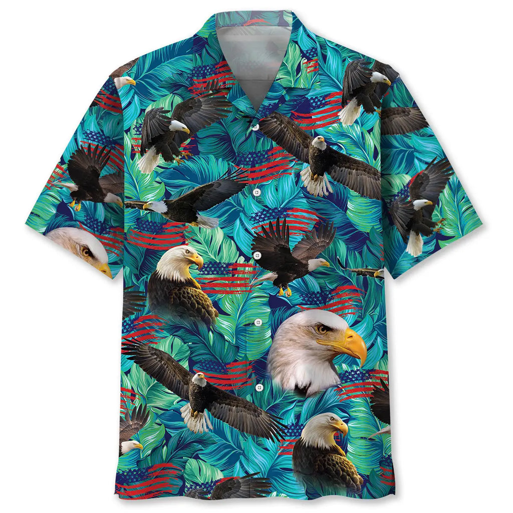 Hawaiian Shirt / Adults / S American Eagle Tropical Hawaiian Shirt