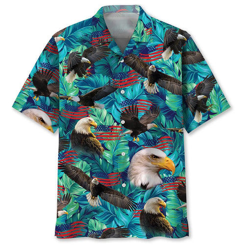 Hawaiian Shirt / Adults / S American Eagle Tropical Hawaiian Shirt