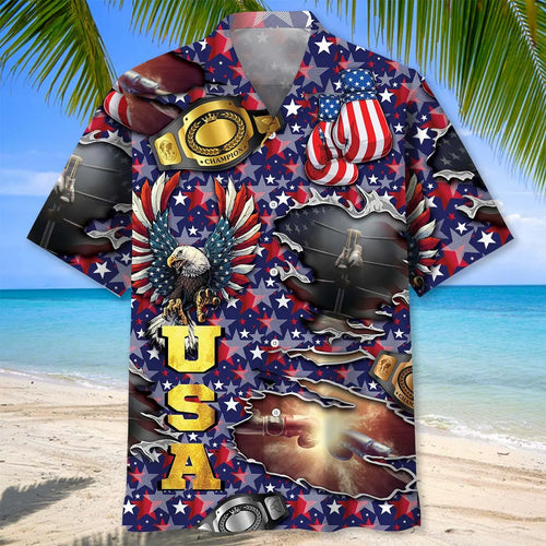 Hawaiian Shirt / Adults / S American Independence Boxing Hawaiian Shirt