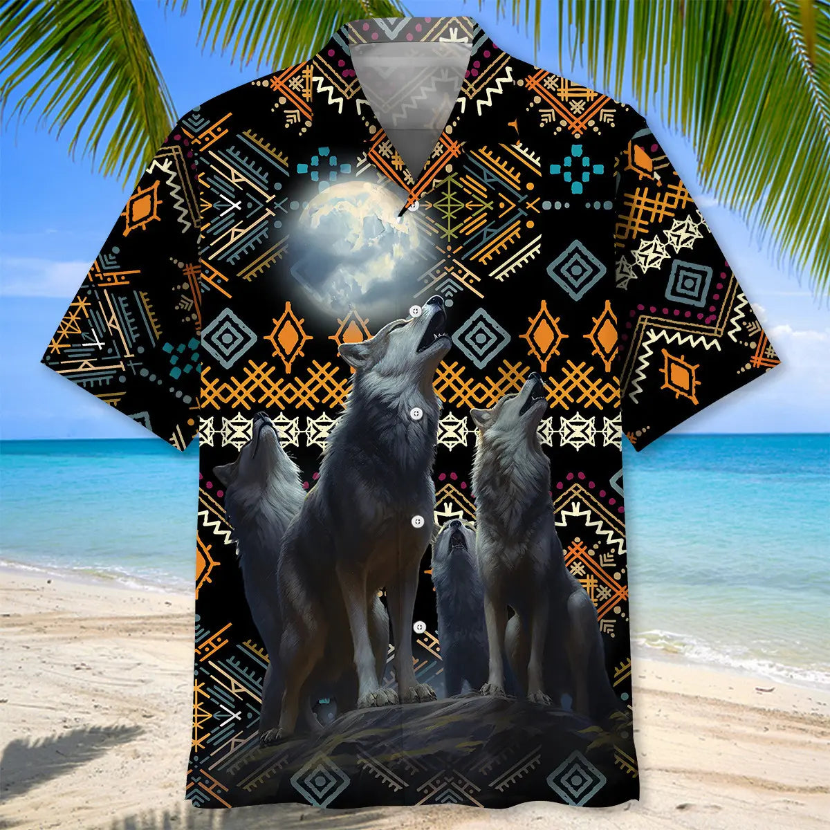 American Native Wolf Hawaiian Shirt