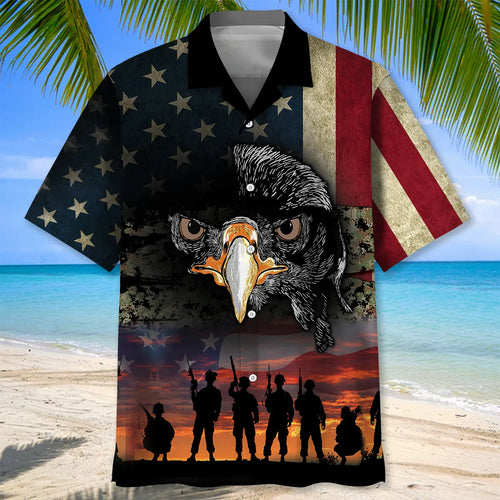 American Veteran Eagle Hawaiian Shirt