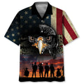 Hawaiian Shirt / Adults / S American Veteran Eagle Hawaiian Shirt