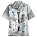 Hawaiian Shirt / Adults / S Angel Wings Violin Hawaiian Shirt