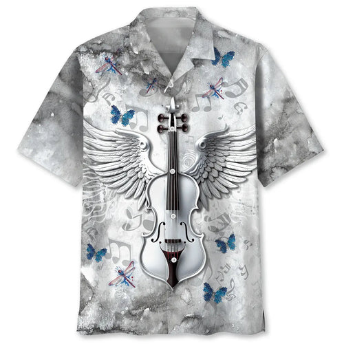 Hawaiian Shirt / Adults / S Angel Wings Violin Hawaiian Shirt