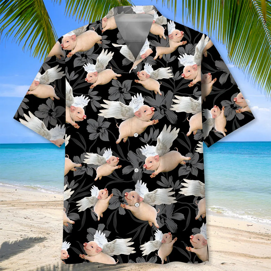 Hawaiian Shirt / Adults / S Angels Pig Hawaiian Shirt