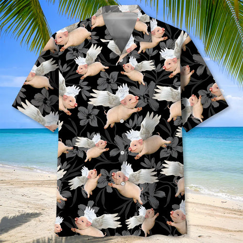Hawaiian Shirt / Adults / S Angels Pig Hawaiian Shirt