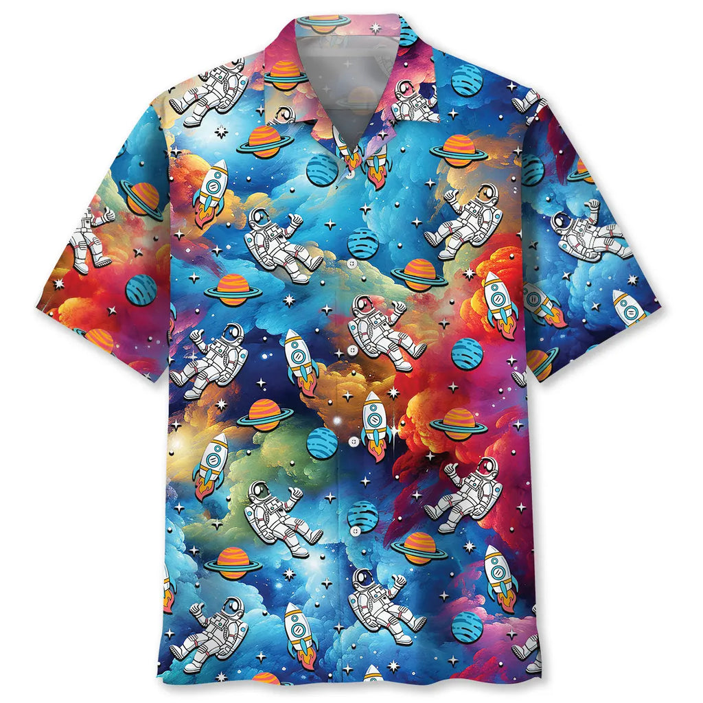 Hawaiian Shirt / Adults / S Astronaut In Universe Hawaiian Shirt
