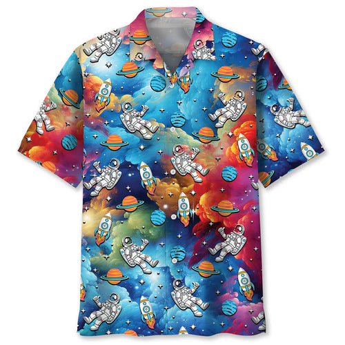 Hawaiian Shirt / Adults / S Astronaut In Universe Hawaiian Shirt