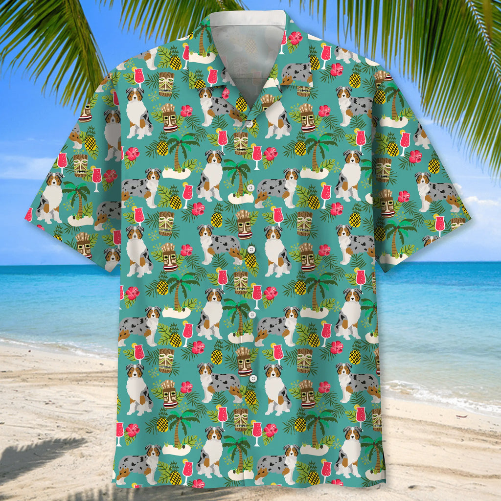 Australian Shepherd Hawaiian Beach Hawaiian Shirt