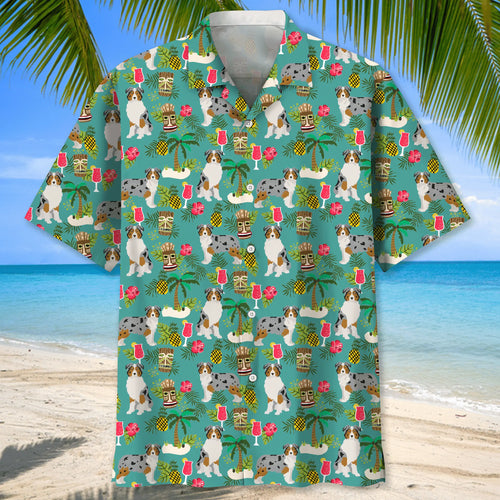 Australian Shepherd Hawaiian Beach Hawaiian Shirt
