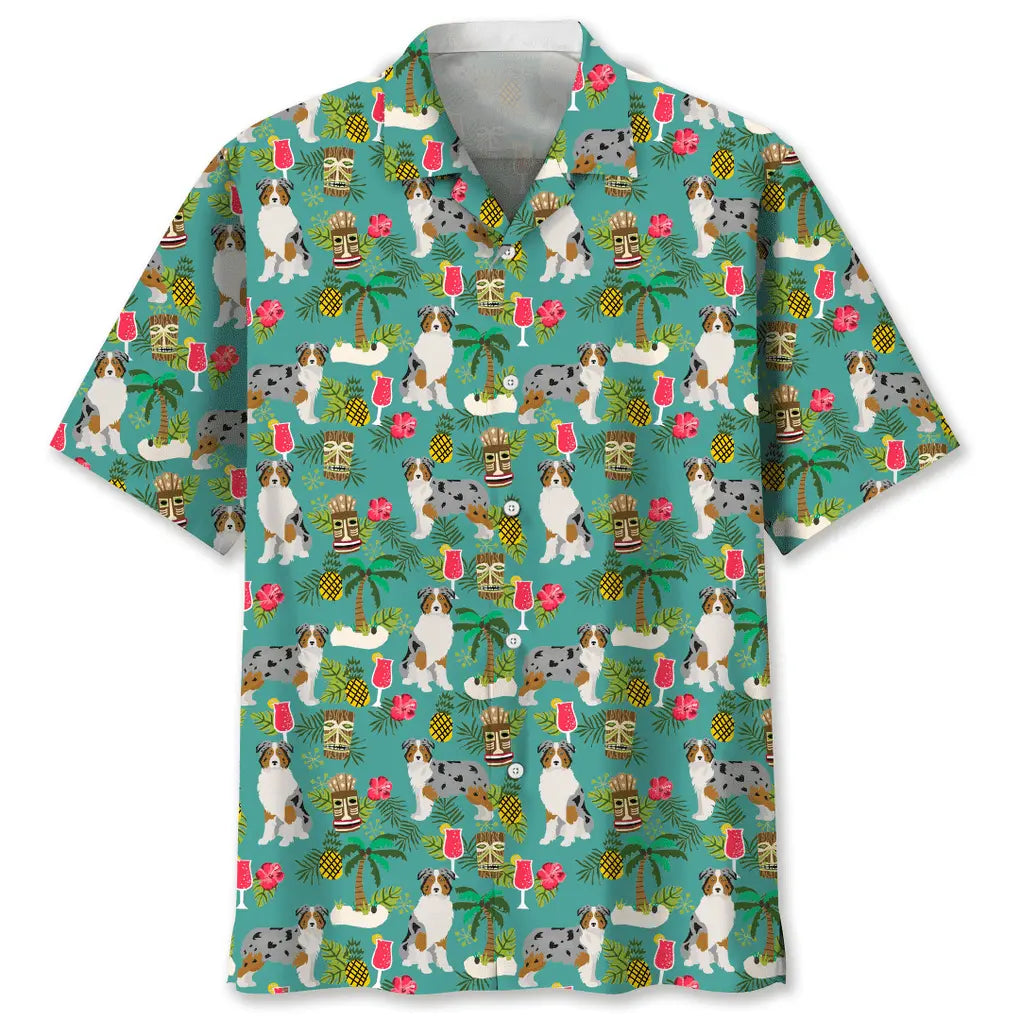 Hawaiian Shirt / Adults / S Australian Shepherd Hawaiian Beach Hawaiian Shirt