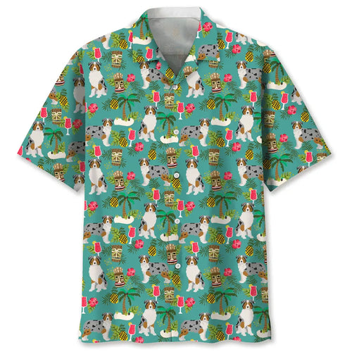 Hawaiian Shirt / Adults / S Australian Shepherd Hawaiian Beach Hawaiian Shirt