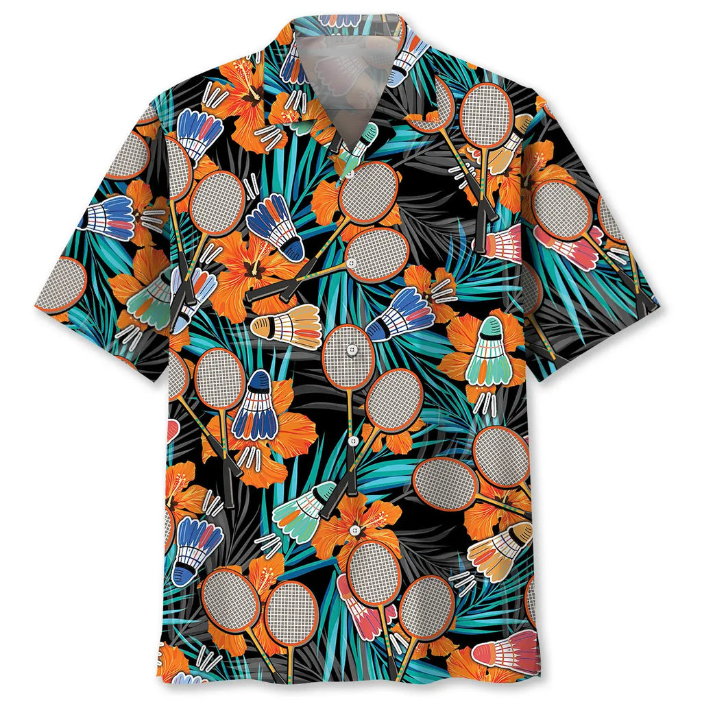 Hawaiian Shirt / Adults / S Badminton Tropical Orange Hawaiian Shirt