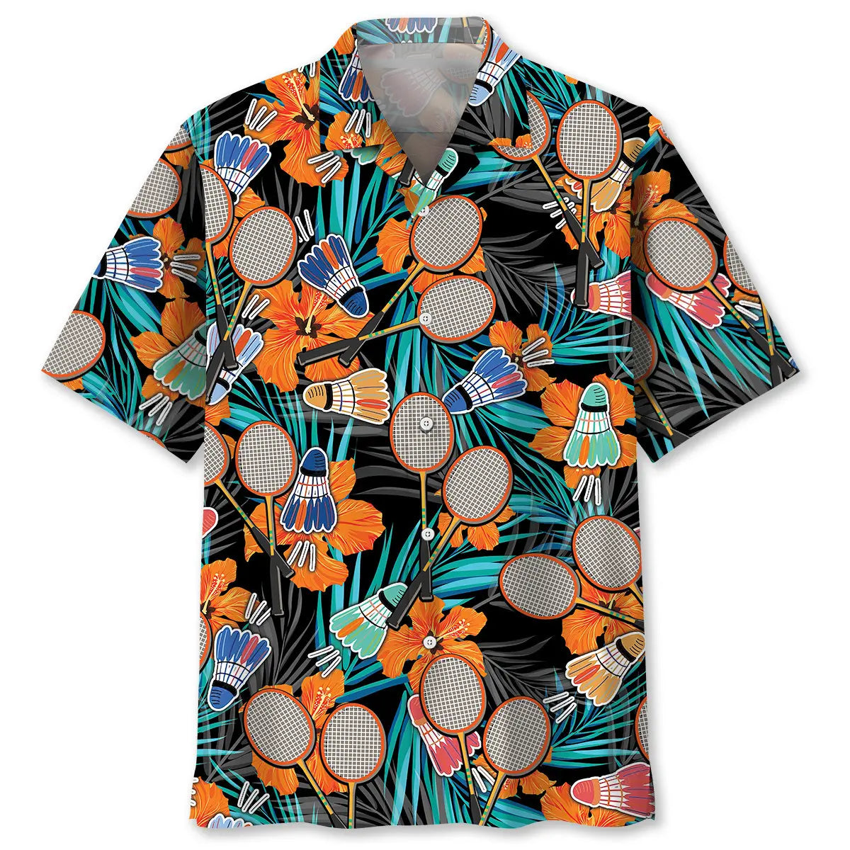 Hawaiian Shirt / Adults / S Badminton Tropical Orange Hawaiian Shirt