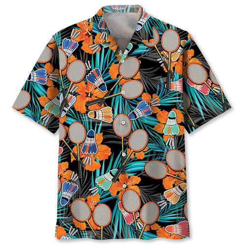 Hawaiian Shirt / Adults / S Badminton Tropical Orange Hawaiian Shirt