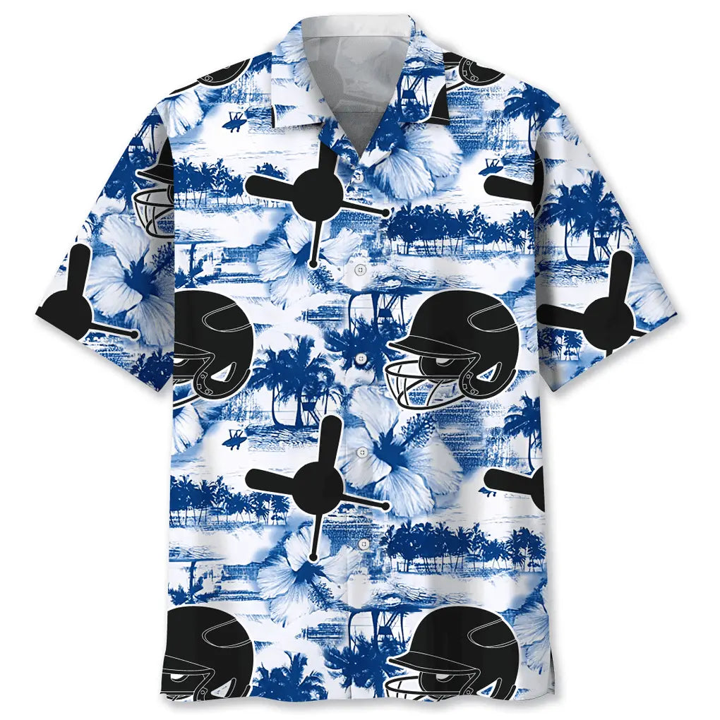 Hawaiian Shirt / Adults / S Baseball Blue Nature Hawaiian Shirt