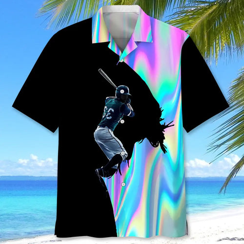 Baseball Liquid Metal Hawaiian Shirt