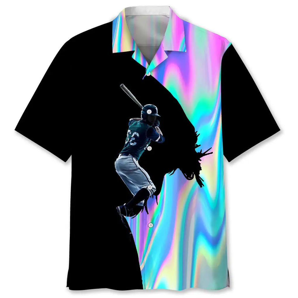 Hawaiian Shirt / Adults / S Baseball Liquid Metal Hawaiian Shirt