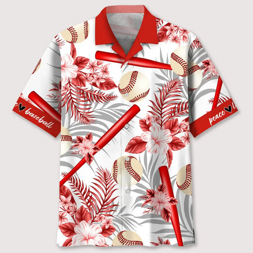 Hawaiian Shirt / Adults / S Baseball Red Hawaiian Shirt
