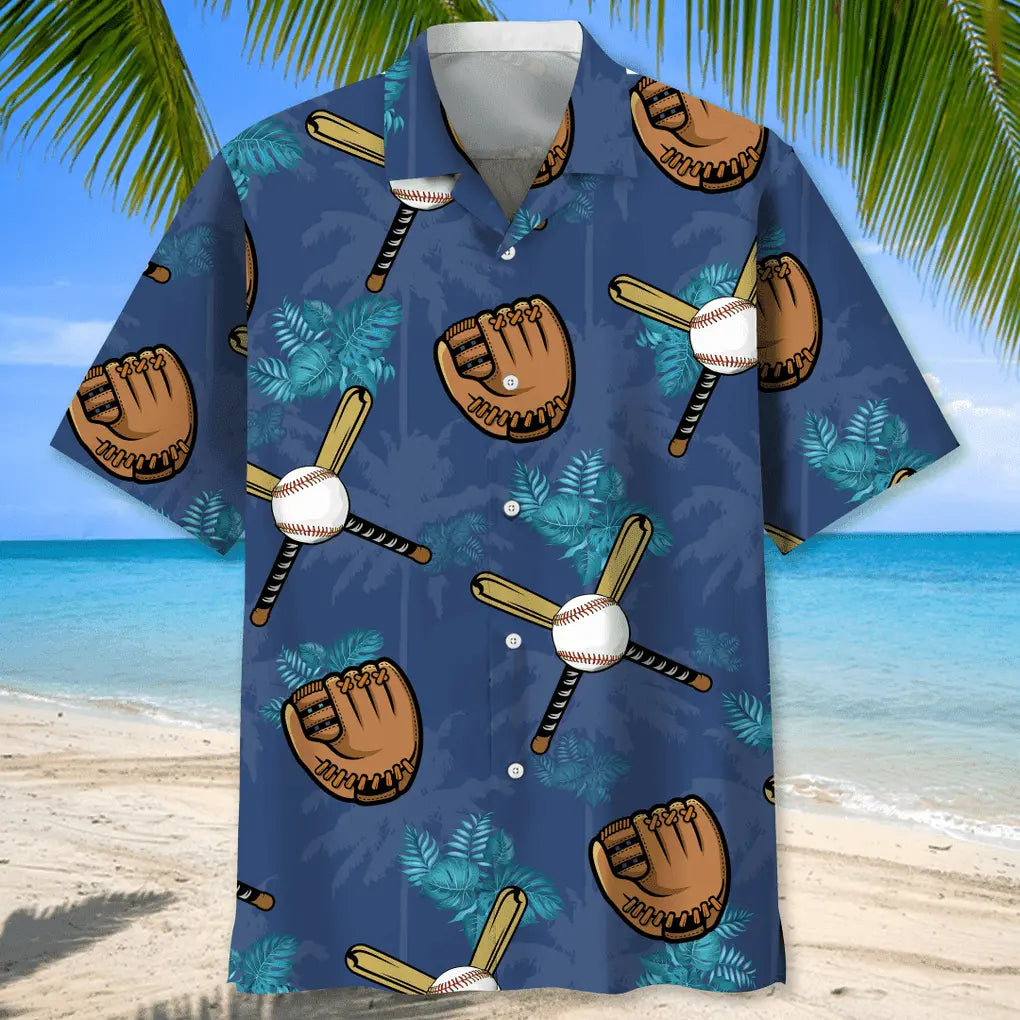 Baseball Tropical Hawaiian Shirt