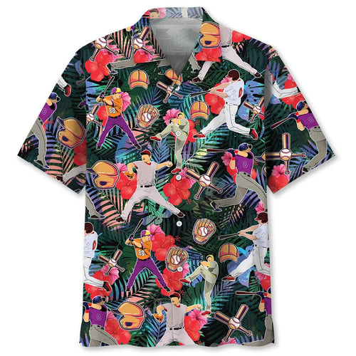 Hawaiian Shirt / Adults / S Baseball Tropical Hawaiian Shirt