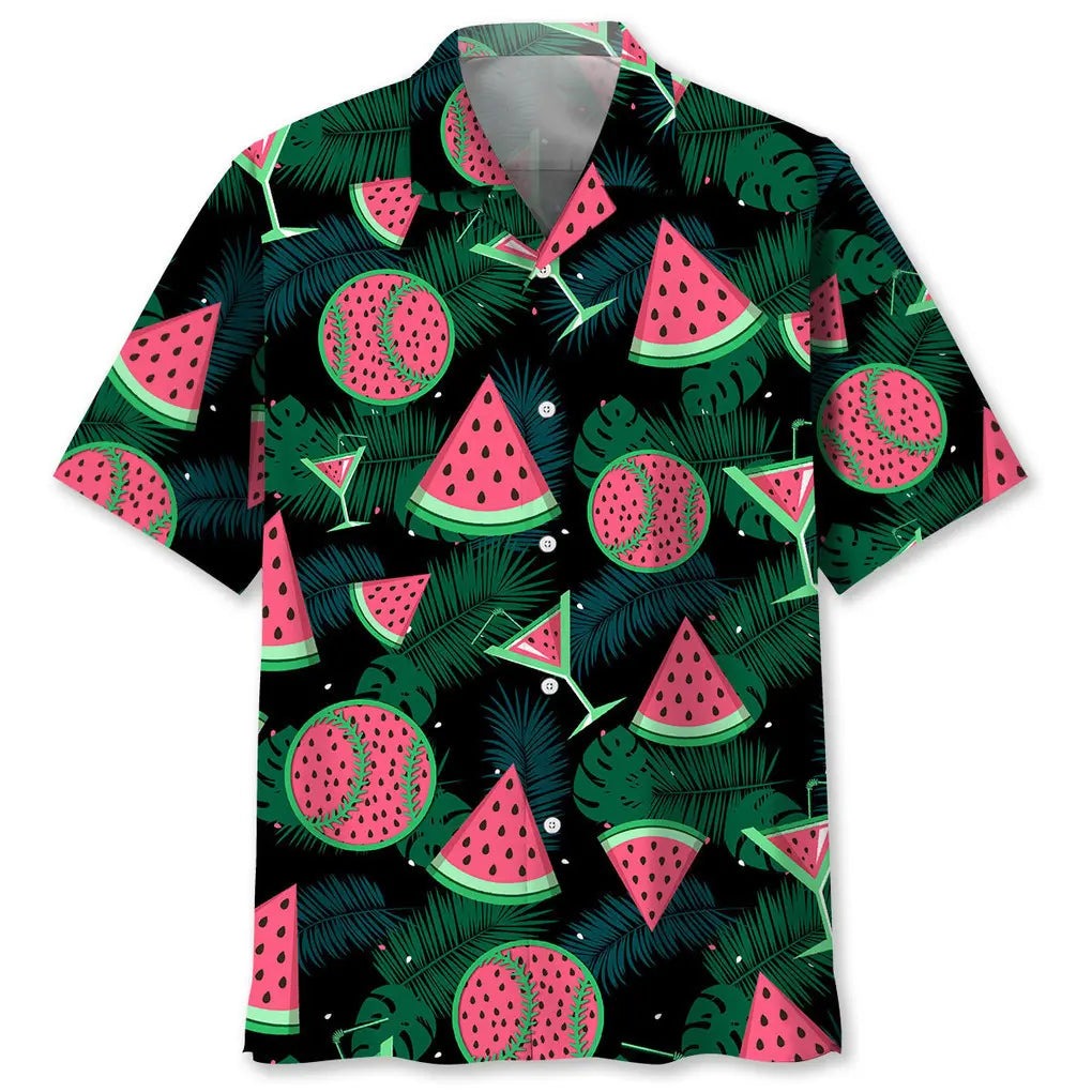 Hawaiian Shirt / Adults / S Baseball Watermelon Hawaiian Shirt