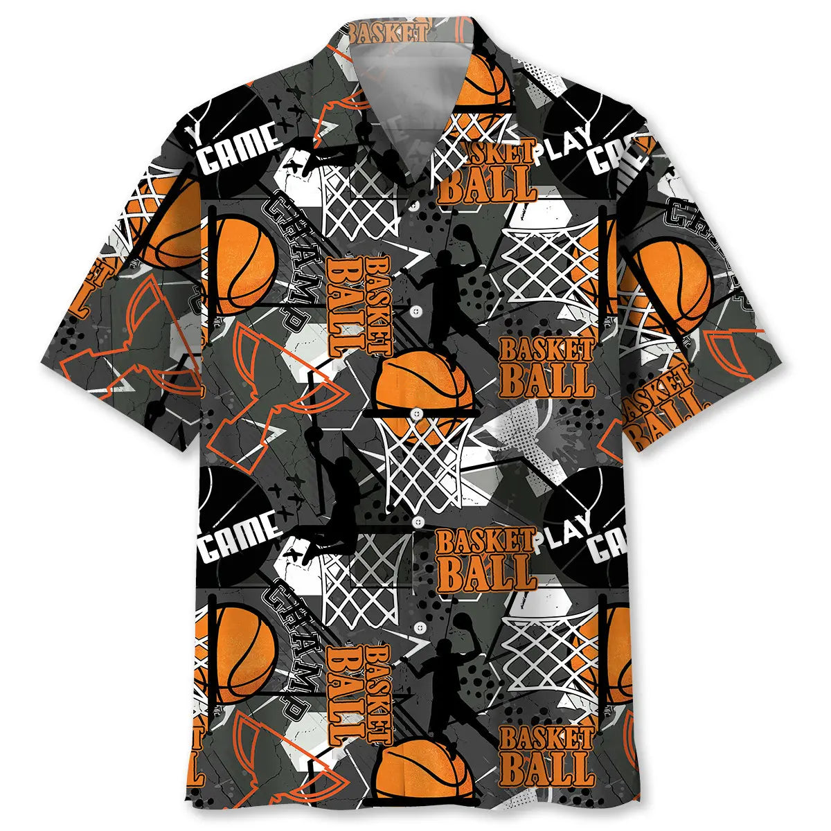 Hawaiian Shirt / Adults / S Basketball Black Hawaiian Shirt