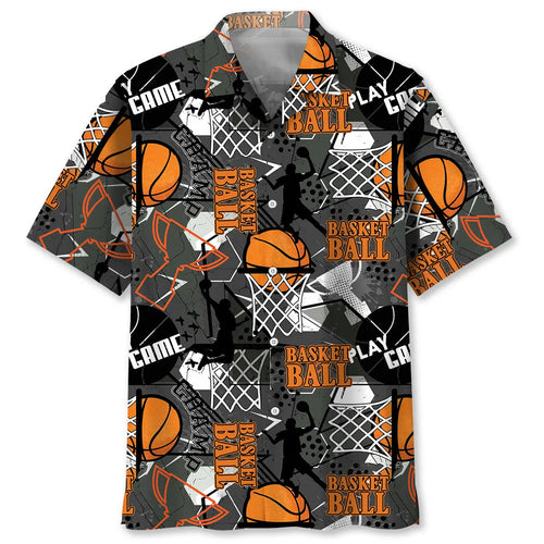 Hawaiian Shirt / Adults / S Basketball Black Hawaiian Shirt