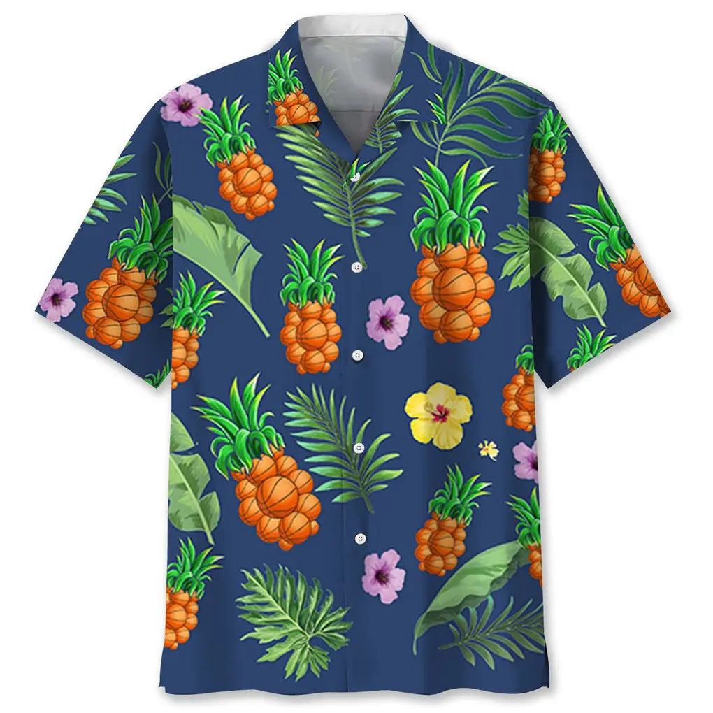Hawaiian Shirt / Adults / S Basketball Pineapple Hawaiian Shirt