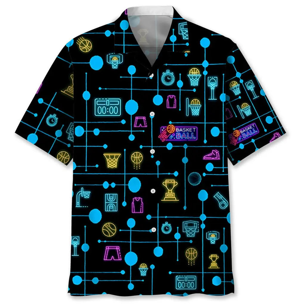 Hawaiian Shirt / Adults / S Basketball Set Neon Hawaiian Shirt