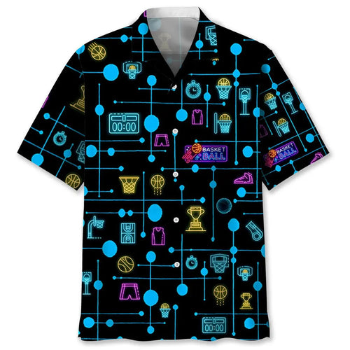 Hawaiian Shirt / Adults / S Basketball Set Neon Hawaiian Shirt