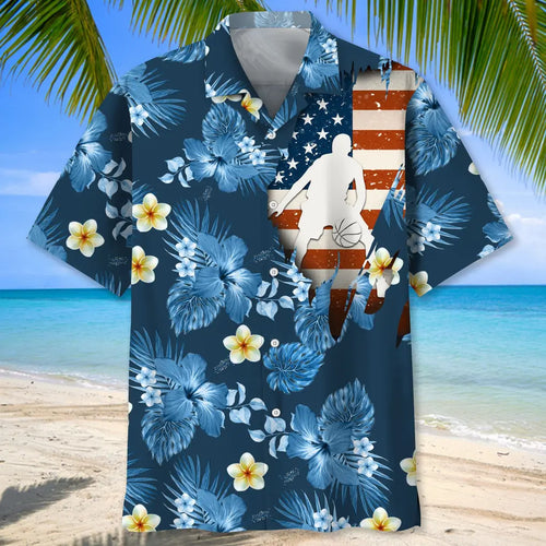 Basketball Usa Tropical Hawaiian Shirt