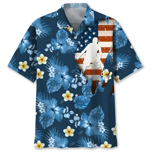 Hawaiian Shirt / Adults / S Basketball Usa Tropical Hawaiian Shirt