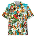 Hawaiian Shirt / Adults / S Basset Hound Beach Hawaiian Shirt