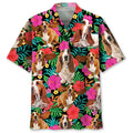 Hawaiian Shirt / Adults / S Basset Hound Flowers Hawaiian Shirt