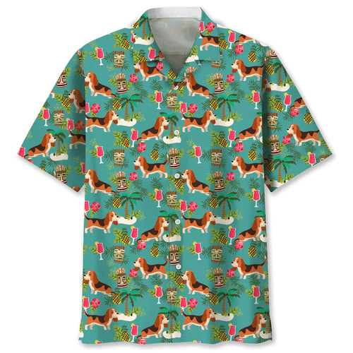 Hawaiian Shirt / Adults / S Beagle Beach Hawaiian Shirt