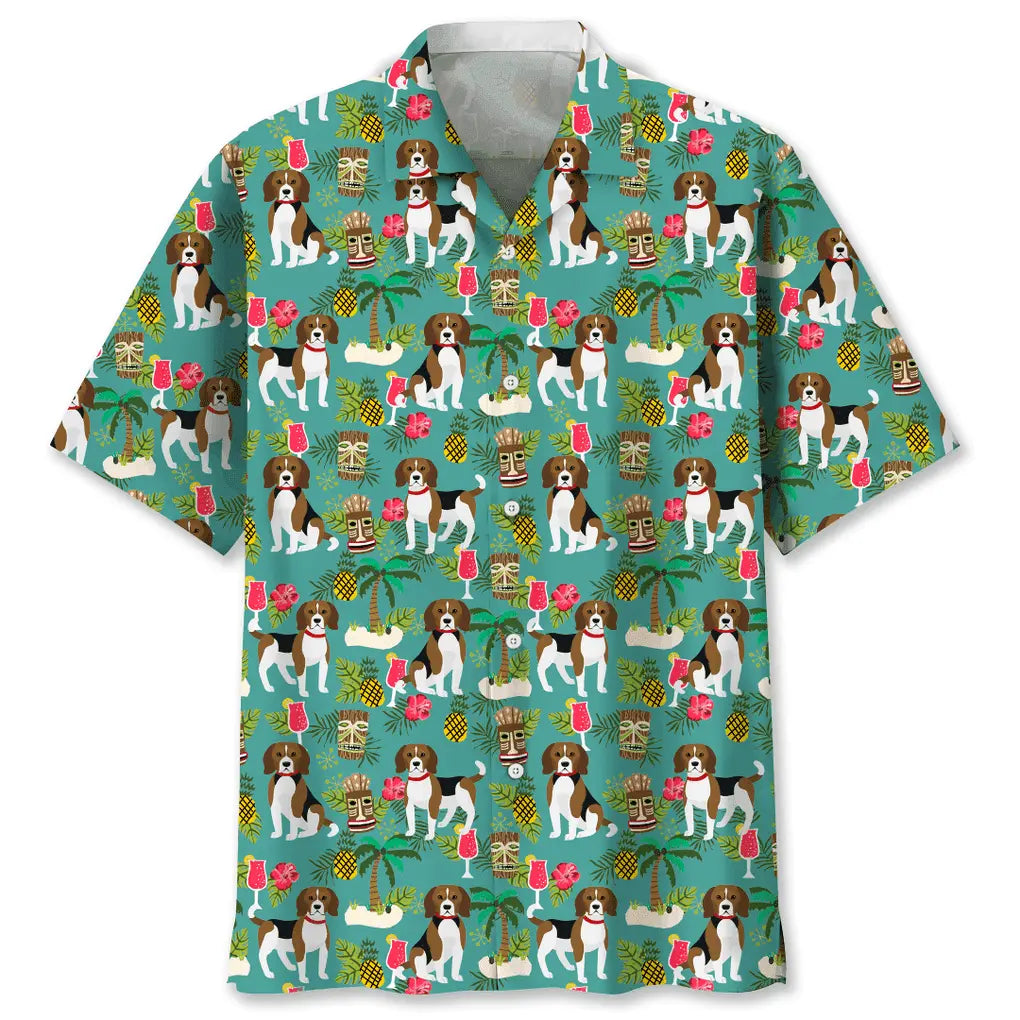 Hawaiian Shirt / Adults / S Beagle Hawaiian Beach Hawaiian Shirt