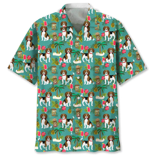 Hawaiian Shirt / Adults / S Beagle Hawaiian Beach Hawaiian Shirt