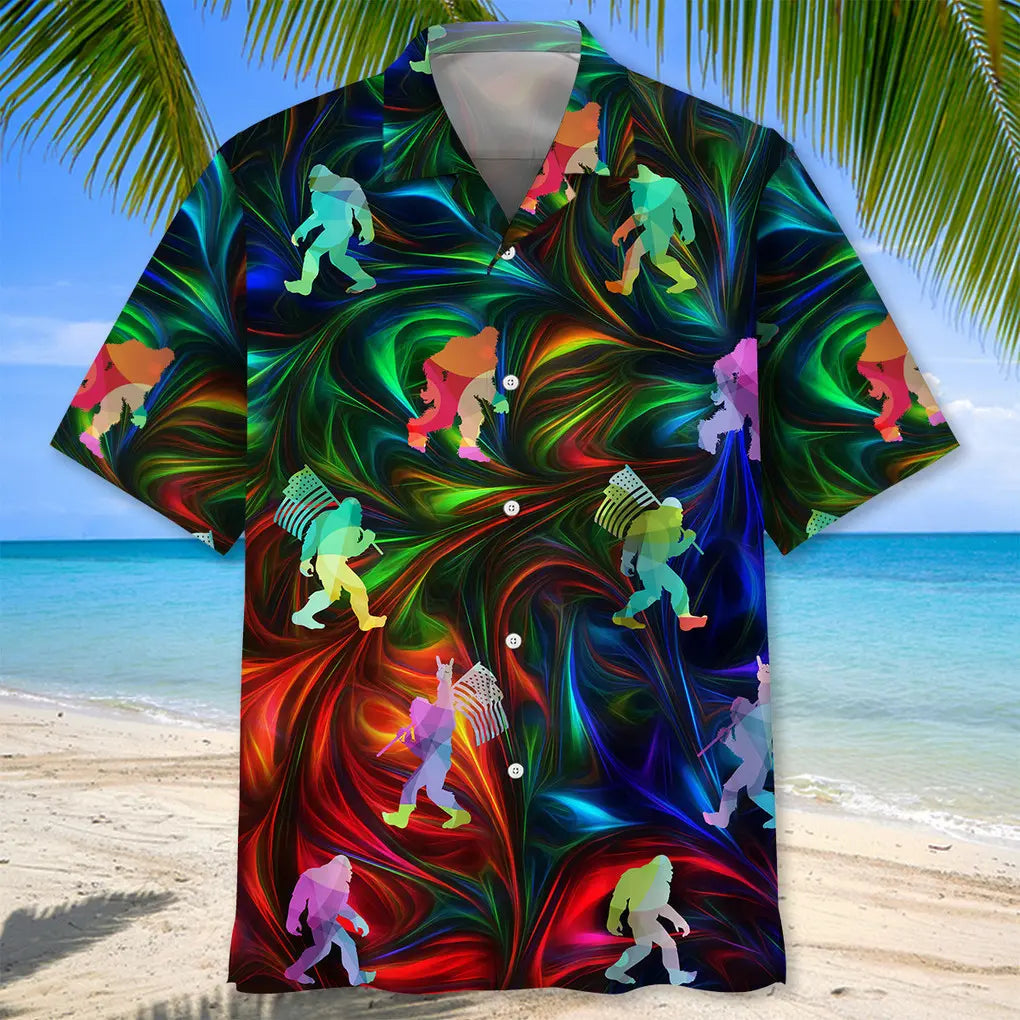 Bigfoot Believe Colorful Hawaiian Shirt