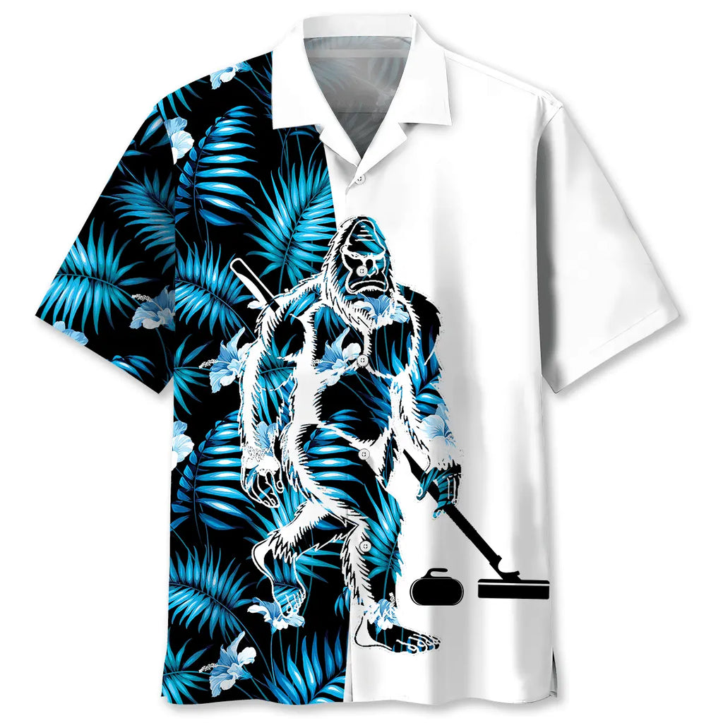 Hawaiian Shirt / Adults / S Bigfoot Curling Tropical Hawaiian Shirt