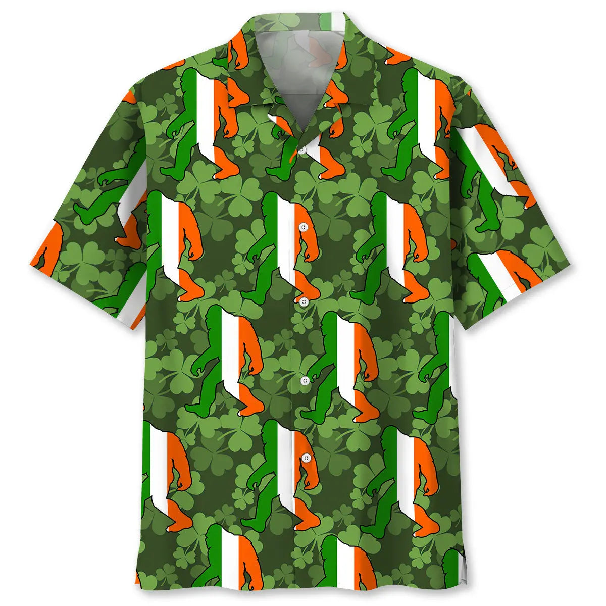 Hawaiian Shirt / Adults / S Bigfoot Green Irish St.Patrick Day Hawaiian Shirt