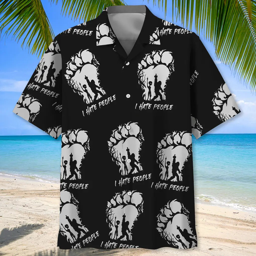Bigfoot I Hate People Hawaiian Shirt