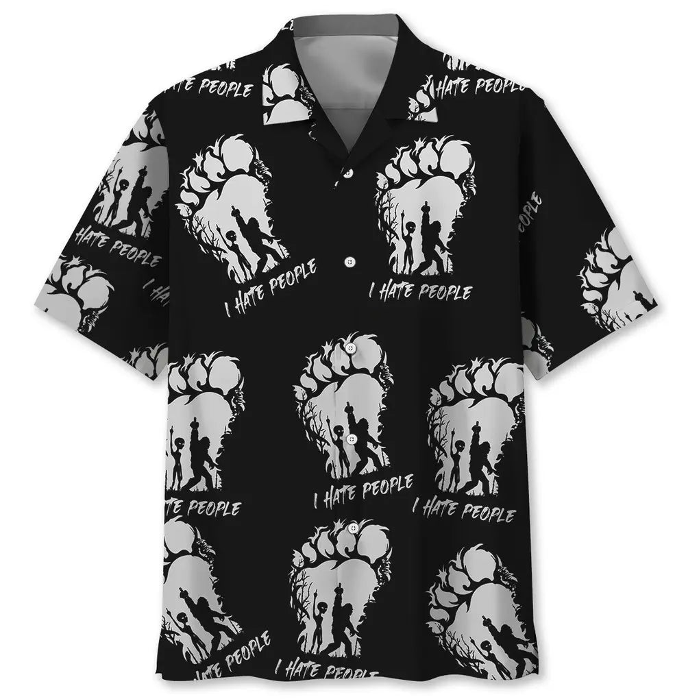 Hawaiian Shirt / Adults / S Bigfoot I Hate People Hawaiian Shirt