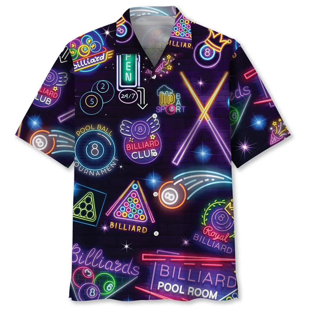Hawaiian Shirt / Adults / S Billiard Neon Hawaiian Shirt