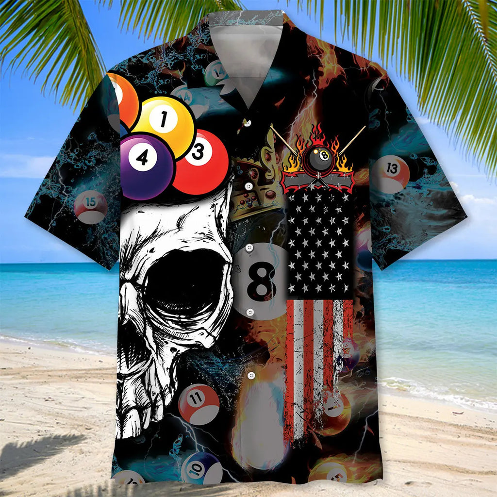 Billiard Skull Hawaiian Shirt